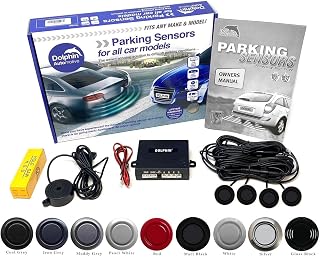 Dolphin Automotive DMS400 Micro Size Reverse Parking Sensors - 4 Rear Sensors With Audio Alerts - Auto Express Award Winning Brand In 9 Colours (Matt Black)