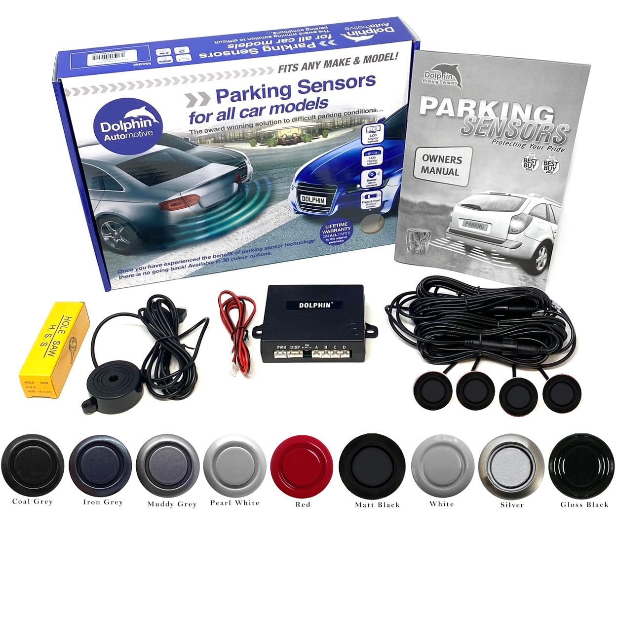 Dolphin Automotive DMS400 Micro Size Reverse Parking Sensors - 4 Rear Sensors Wi