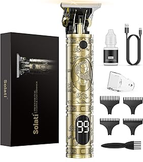 Solati Hair Clippers for Men, Professional Hair Trimmer Zero Gapped T-Blade Trimmer Cordless Rechargeable Edgers Clippers Electric Beard Trimmer Shaver Hair Cutting Kit with LCD Display Gifts for Men