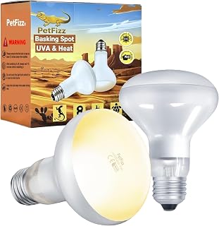 PetFizz Reptile Heat Lamp Bulb 100W-2Pack, Daylight Basking Spot Lamp Bulb, E27 Vivarium Tortoise Light for Reptile, Bearded Dragon, Lizard, Snake
