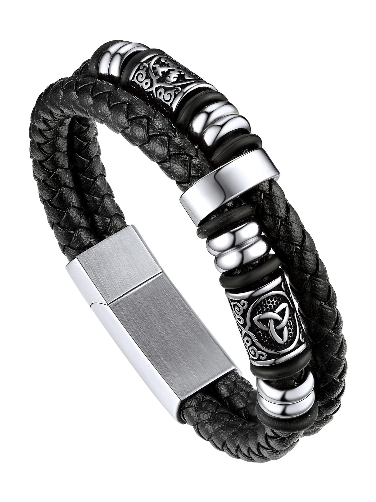 Bandmax Leather Bracelet for Men, Personalised Bracelet, Microfibre Leather Brai