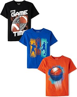 The Children's Place Boys 3 Pack Short Sleeve Sports Shirts
