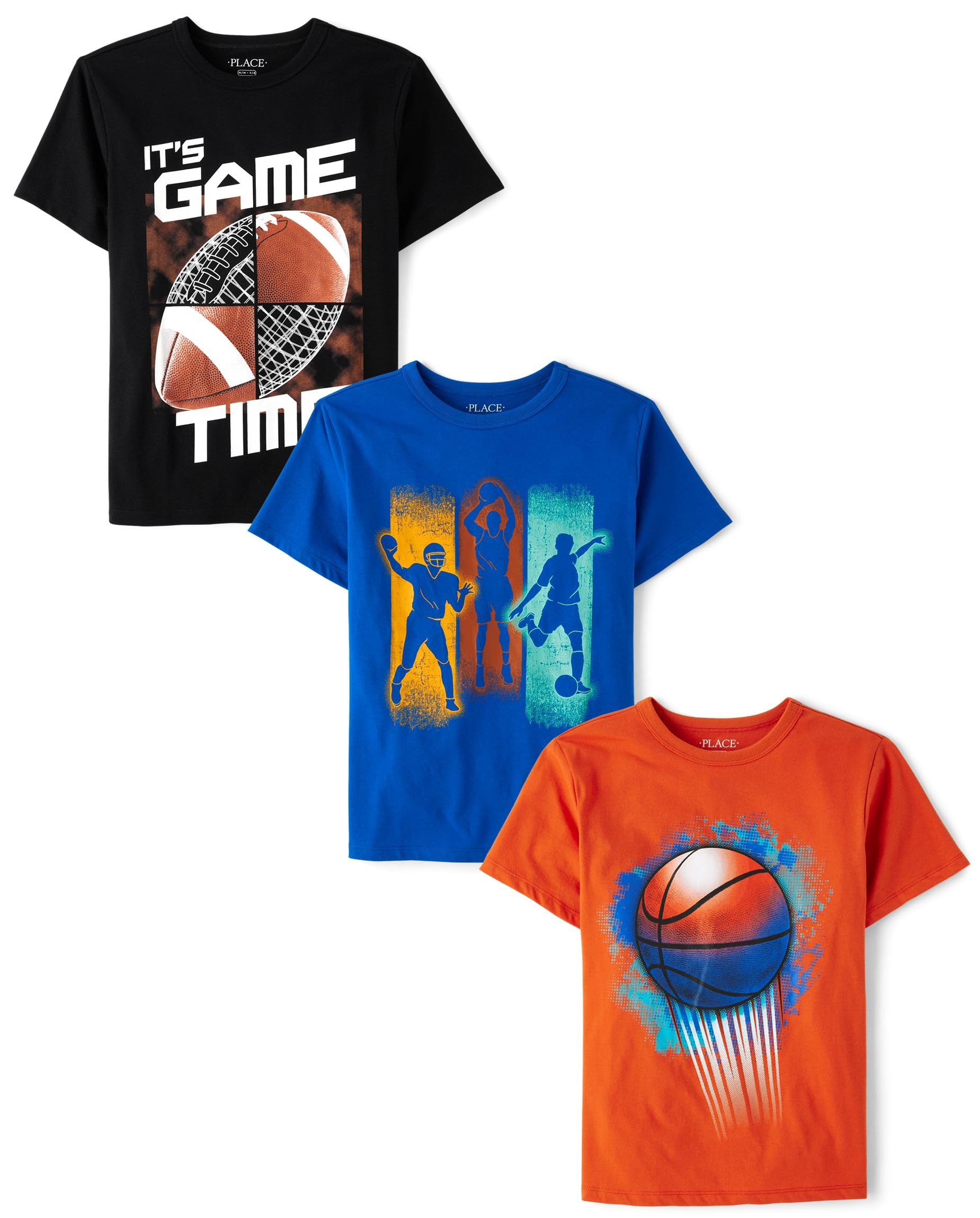 The Children's Place Boys 3 Pack Short Sleeve Sports Shirts