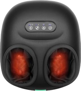 Medcursor Foot Massager with Heat, Deep Kneading Massager, Relief for Tired Muscles and Soles, Multi-Level Settings and Adjustable Intensity for Home or Office (Black)