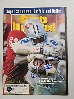 Emmitt Smith Signed Sports Illustrated 1/25/93 Beckett Dallas Cowboys Auto - Autographed NFL Magazines