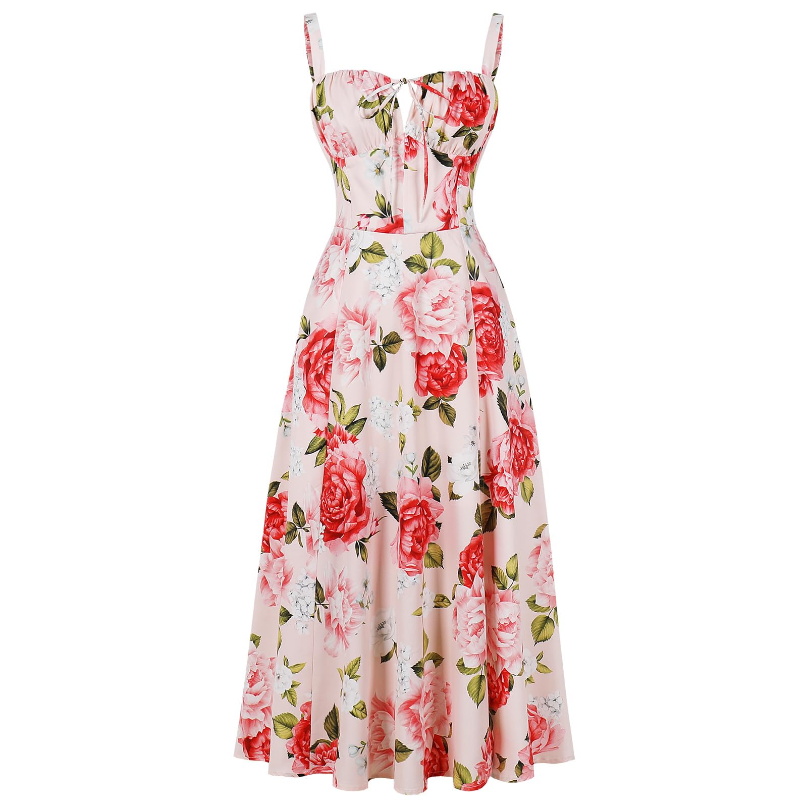 Women's Floral Corset Dress Formal Cocktail Dress Summer Casual Spaghetti Strap 