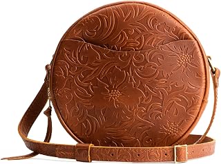 Portland Leather Goods Circle Crossbody Bag for Women – Handmade from the Finest Full-Grain Hides