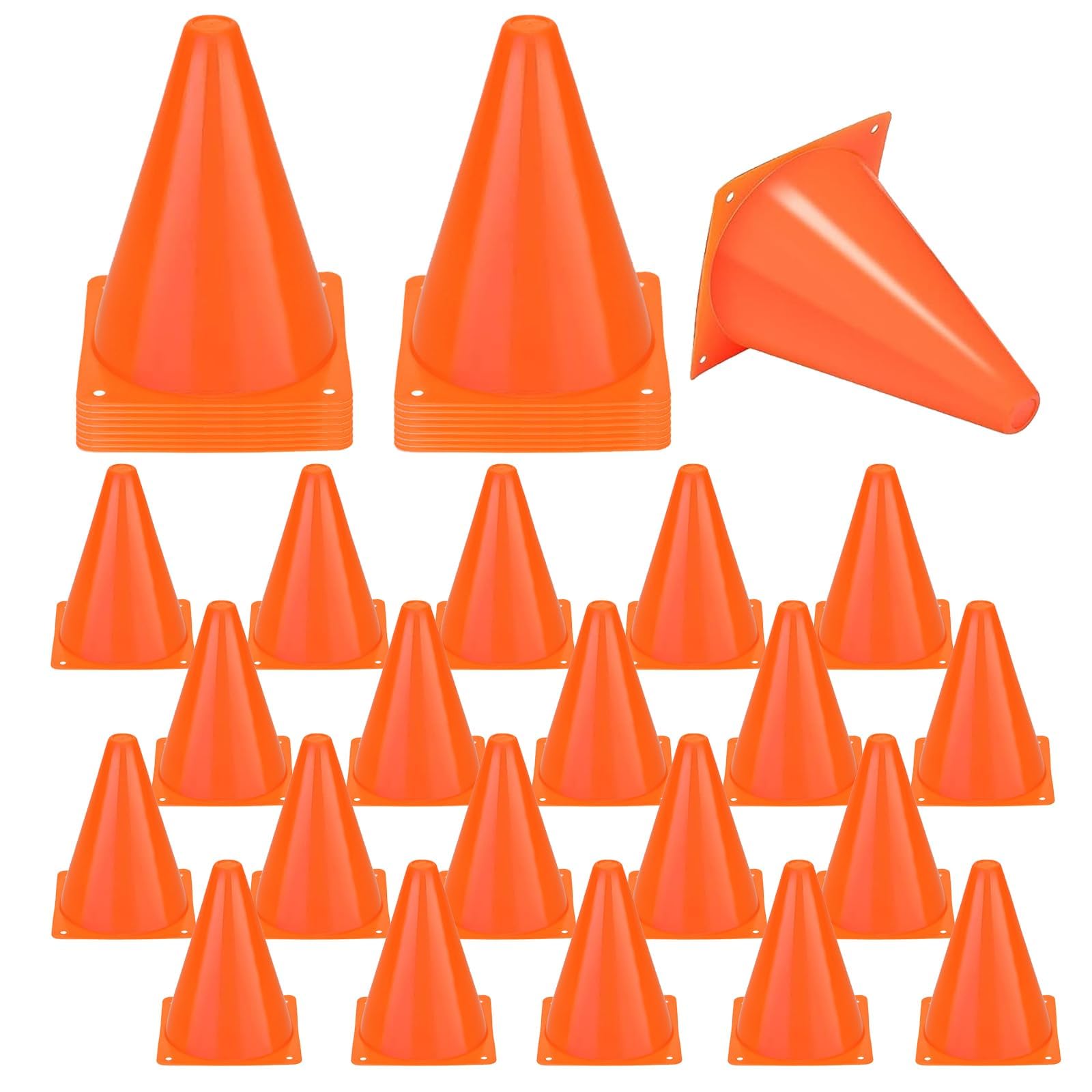 Voittozege 40 Pcs 7 Inch Small Orange Cones Plastic Traffic Cone for Sports | So