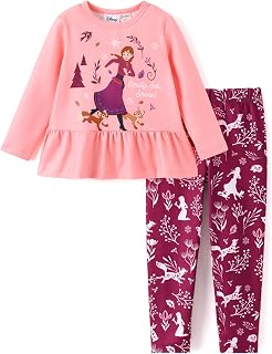 Disney Princess Baby Girl Dress Long Sleeve Shirt and Leggings 2 Pieces Girls Clothing Girl Set Autumn Pullover Dailywear