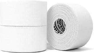 Hampton Adams Athletic Sports Tape, Very Strong, Easy Tear, No Residue | 1.5 inch Zinc oxide tape, 45 ft Rolls, 3 Pack, Strong Hold for Fingers Ankles & Wrists, Tears by Hand, No Sticky Residue