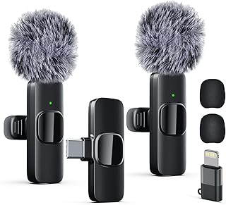 Labstandard Professional Wireless Lavalier Lapel Microphone for iPhone, iPad, mini Video Recording Mic forInterview Video Podcast Vlog YouTube&Livestream, Noise Reduction, Plug &Play