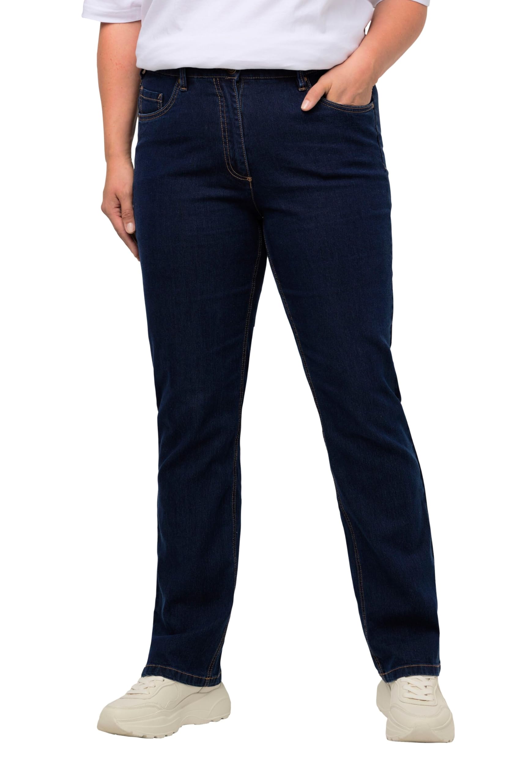Ulla Popken Ladies Plus Size Plus Size Jeans Mandy Straight Leg Stretch 5 Pocket