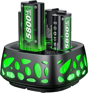 Feirsh Rechargeable Battery Pack for Xbox with Charger, 4x5800mWh Fast Charging Rechargeable Battery Packs for Xbox Controller Batteries for XboxOne Series X|S,One S/X,Sets Xbox one Cases and Storage
