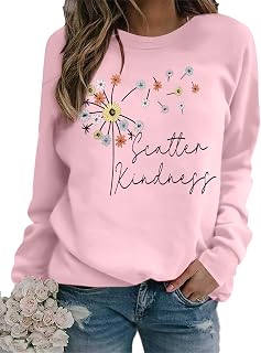 BANGELY Womens Dandelion Sweatshirt Hope Love Floral Graphic Shirt Casual Crewneck Tee Loose Long Sleeve Pullover Tops