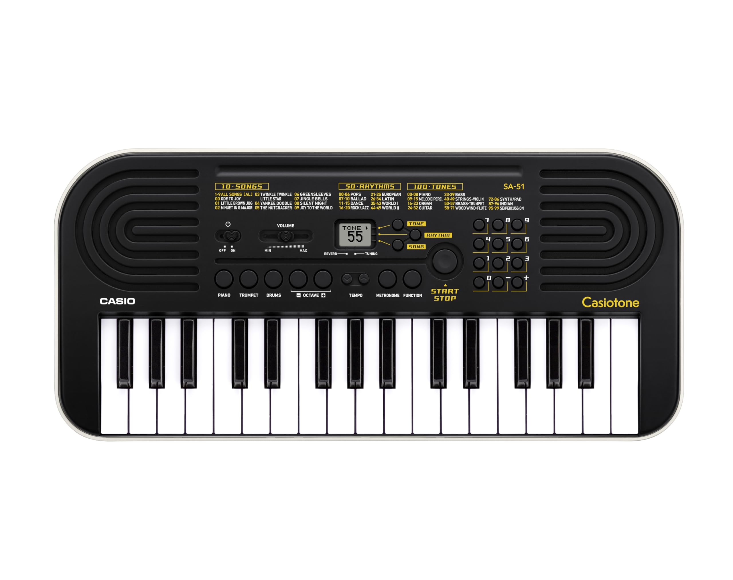 Casio SA-51 Mini Keyboard with 32 Mini Keys, Black