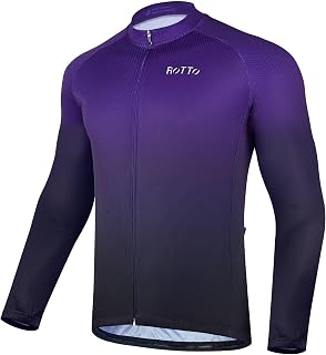 ROTTO Cycling Jersey Mens Bike Shirt Long Sleeve Gradient Color Series