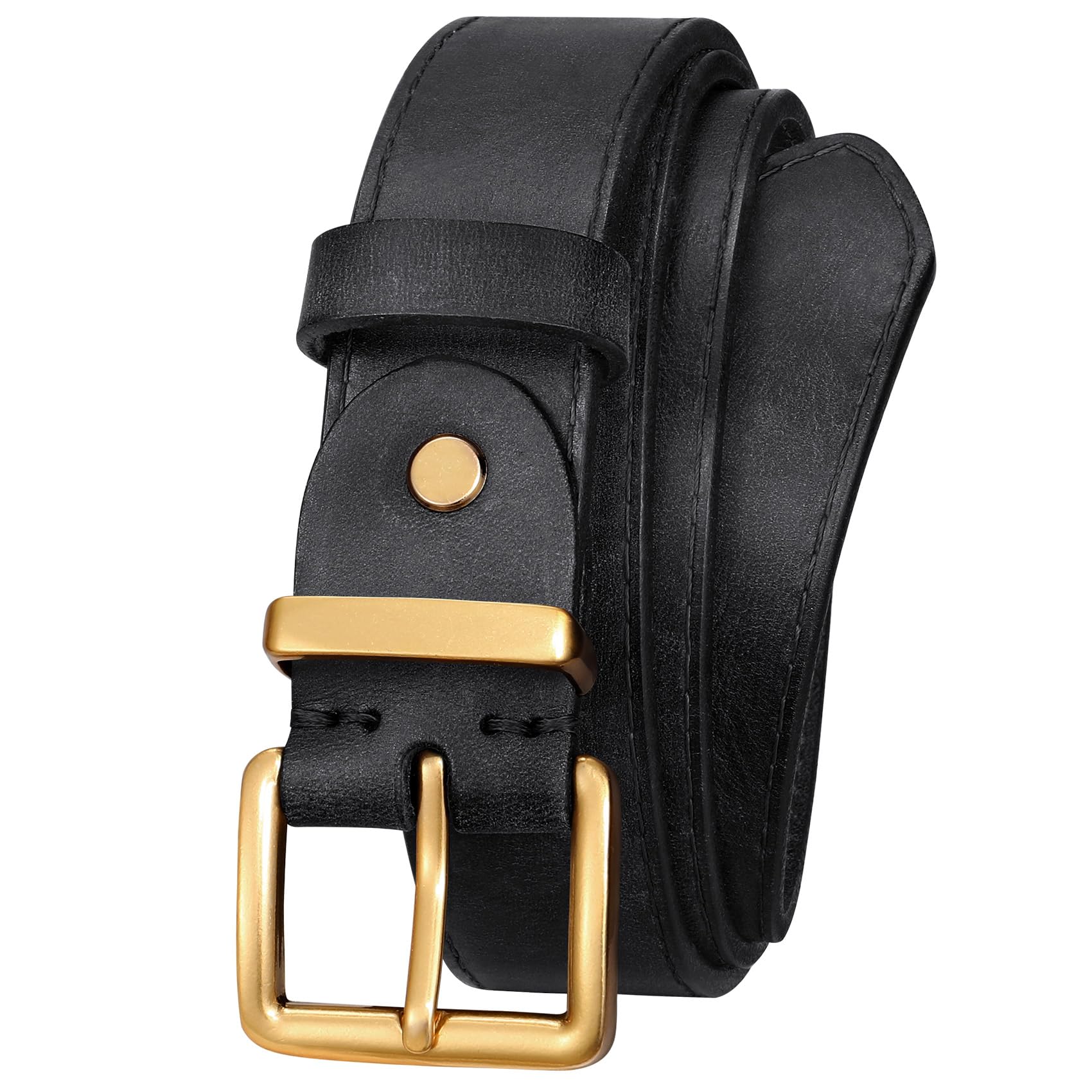 Women's Full Grain Leather Belt for Jeans Pants Real Genuine Leather Waist Belt 