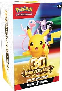 Pokémon : Lot de boosters 30ᵉ Anniversaire du JCC Pokémon (6 boosters)