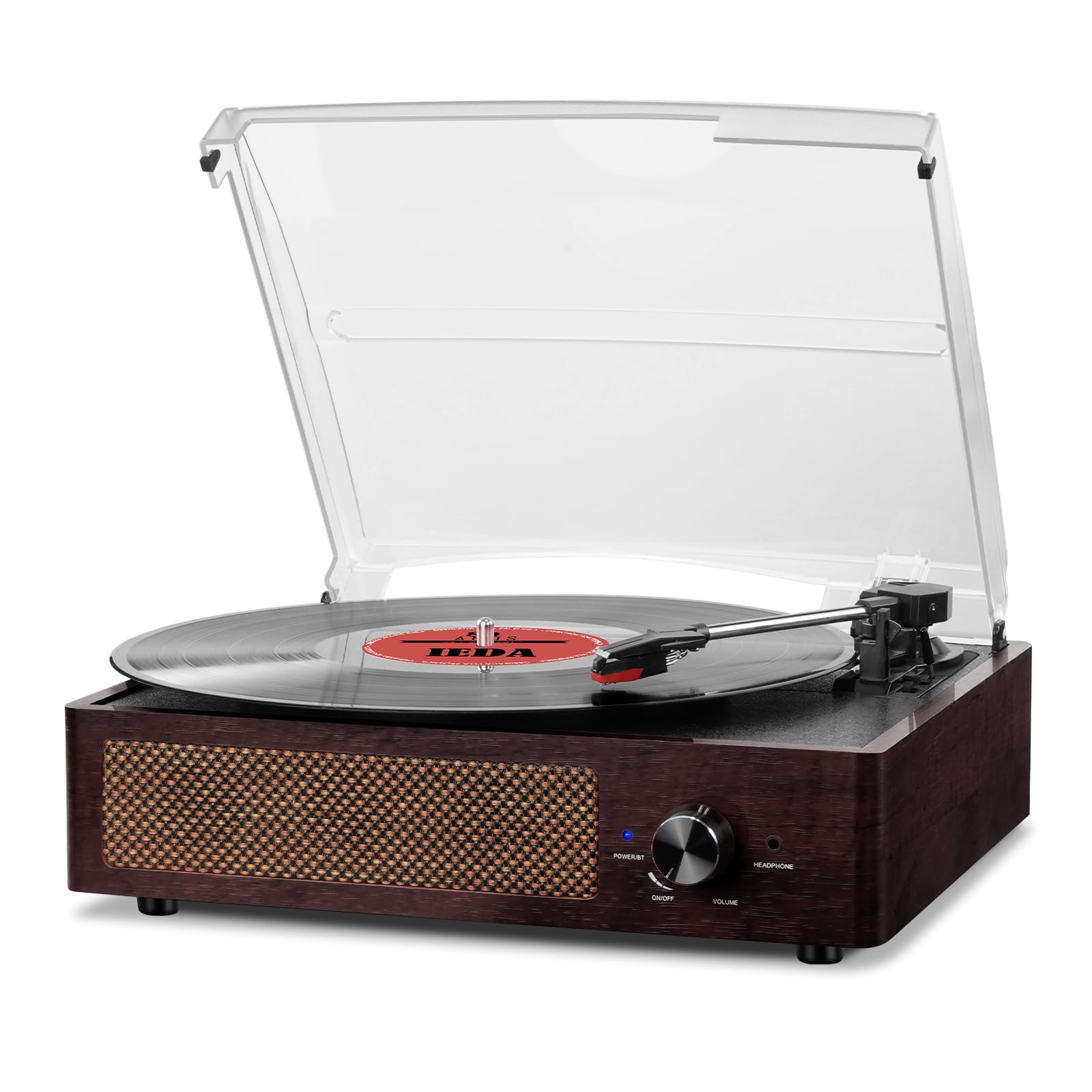 Vinyl Record Player Turntable with Built-in Bluetooth Receiver & 2 Stereo Speake