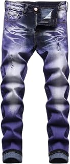 JUNBAOSS Men's Slim Fit Stretch Jeans Ripped Skinny Jeans for Men Distressed Straight Leg Fashion Comfortable Flex Waist Pants
