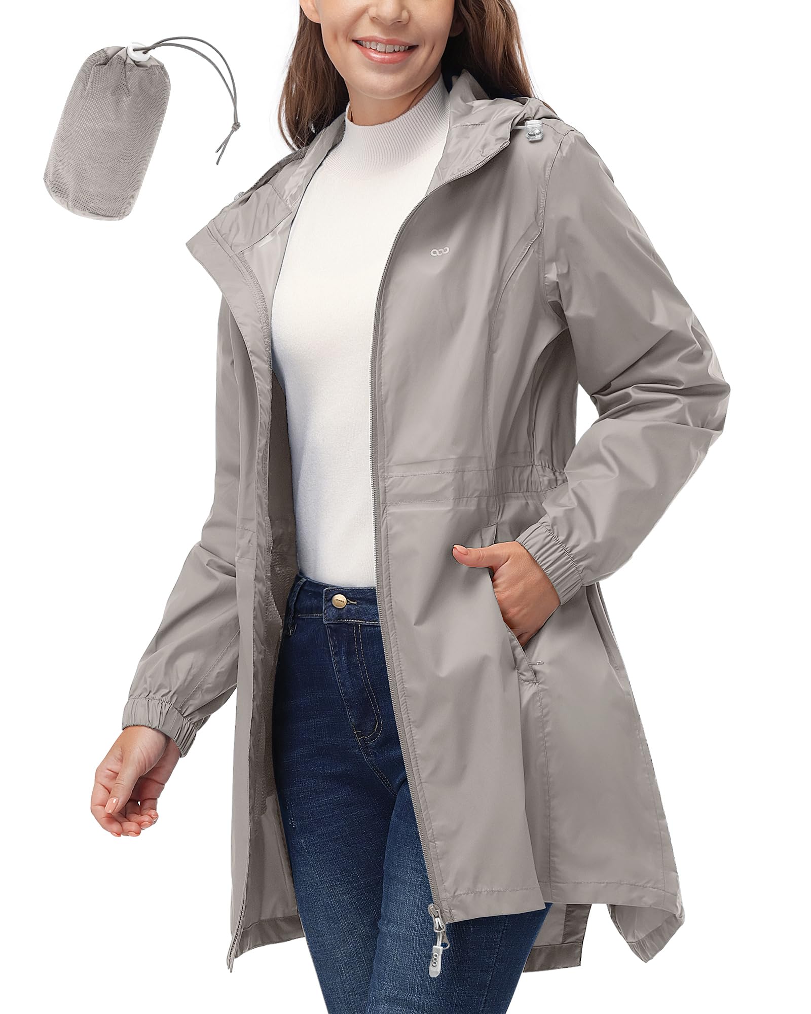 33,000ft Waterproof Rain Poncho Lightweight Breathable Windproof Hooded Thin Fol