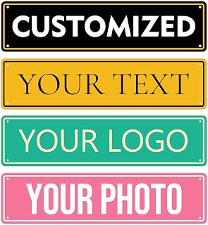 Custom Signs Outdoor Metal Sign - 16x4 Inch Personalized Aluminum Rust-Proof Entrance Signs, Street Signs, Hazard Signs, Intersection Signs, Parking Signs, Decorative Signs