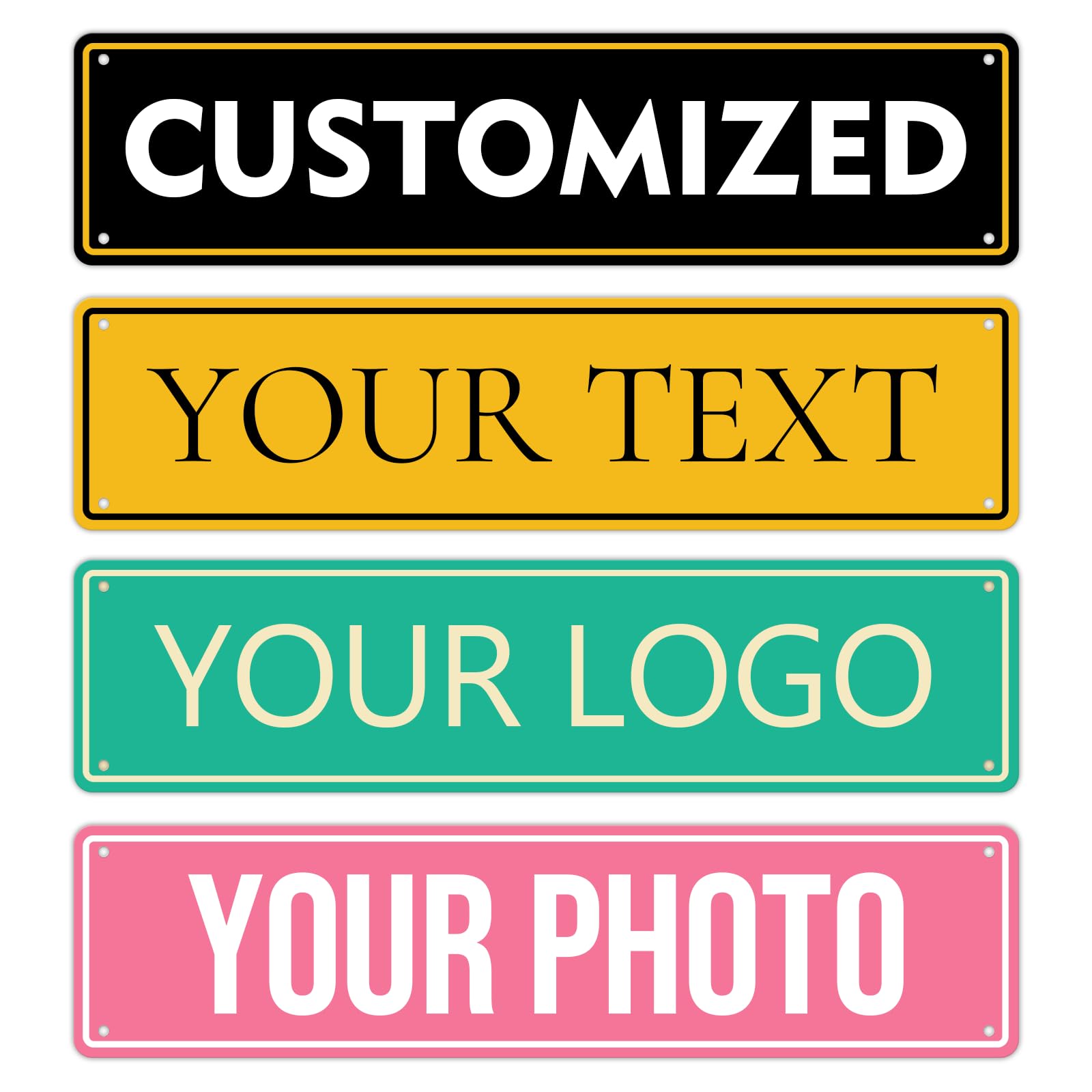 Custom Signs Outdoor Metal Sign - 16x4 Inch Personalized Aluminum Rust-Proof Ent