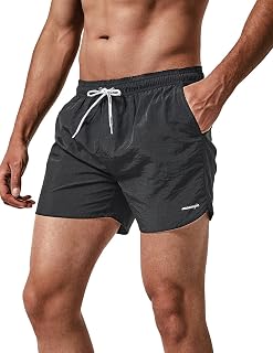 maamgic Men Swimming Shorts Classic Mesh Lined Surf Trunks Quick-Drying Beach Shorts Adjustable Drawstring Swimwear
