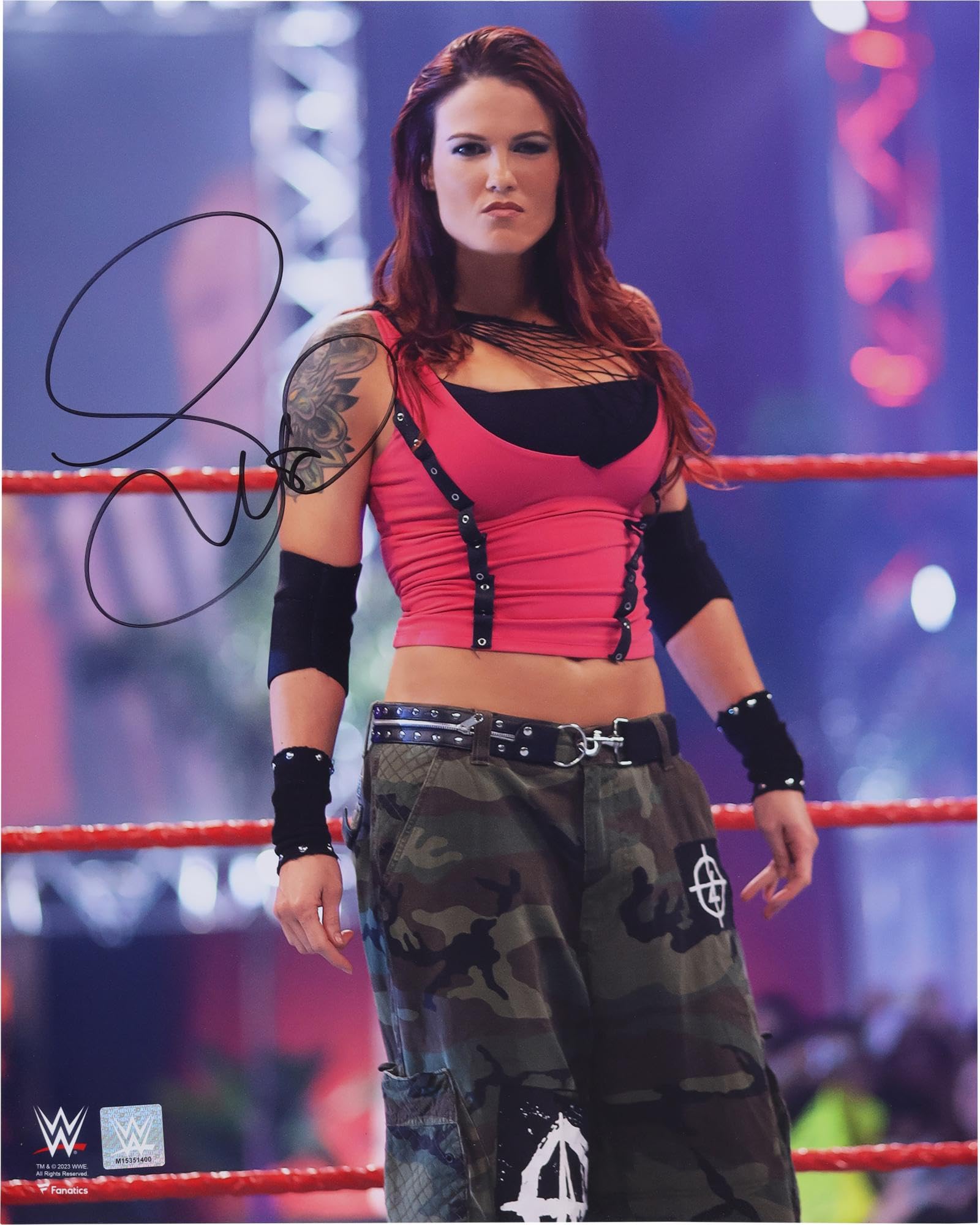 Lita WWE Autographed 16" x 20" Entrance Photograph - Autographed Wrestling Photo