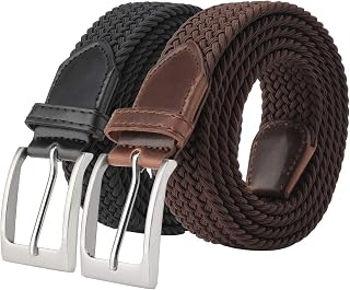 Fairwin Men's Elastic Belt Stretch Braided Belt 3.3 cm