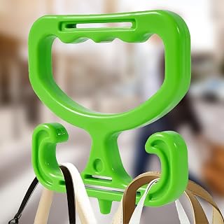 Green Vinyl Bag Holder for Grocery Bags | Heavy Duty Grocery Bag Carrier Handle | Shopping Bag Holder for Home & Store