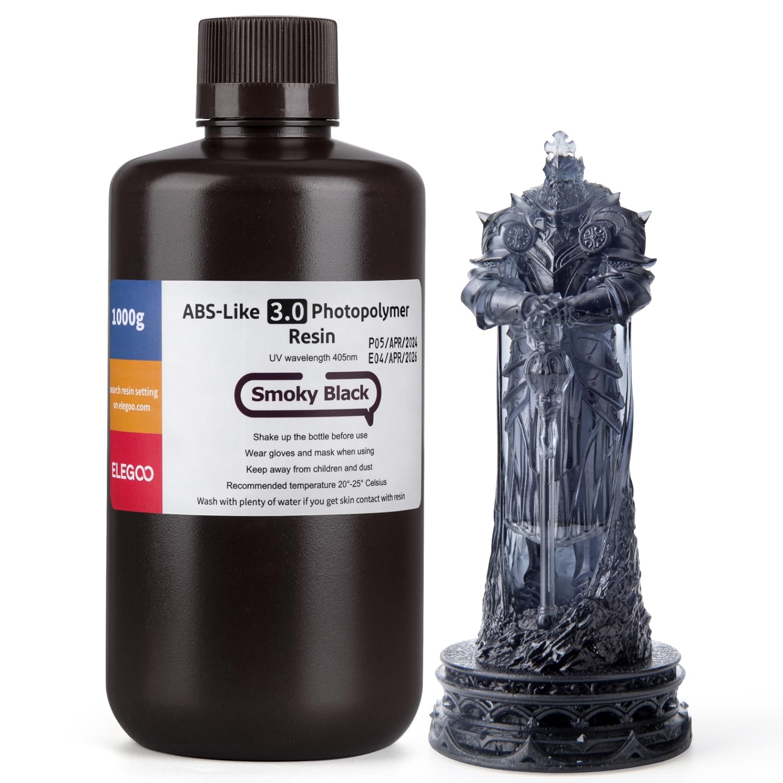 ELEGOO ABS-Like Resin 3.0 Black Smoked 1000g Resin for 3D Printing