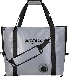 Buffalo Gear Insulated Fishing Cooler Bag, 60cm Waterproof Fish Bag, Soft Cooler Box Leak Proof Fishing Cooler, Keeps Cold for 24+ Hours