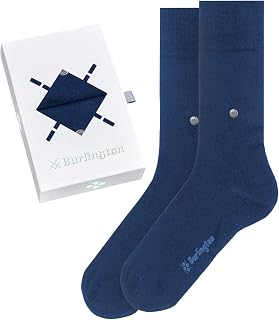 Burlington men basic uni gift box socks breathable cotton flat seam soft reinforced toe no pressure plain for dress casual business looks 2 pairs