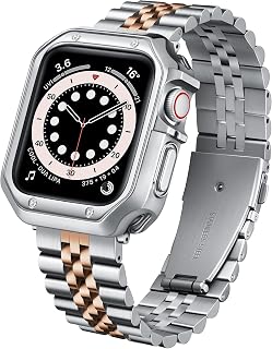BINLUN Metal Band Compatible with Apple Watch 46mm 45mm 44mm 42mm 41mm 40mm 38mm 49mm Stainless Steel Bands with TPU Case Ideal for iWatch Series Ultra/SE3/11/10/9/8/7/SE2/SE/6 5/4 US 3/2/1