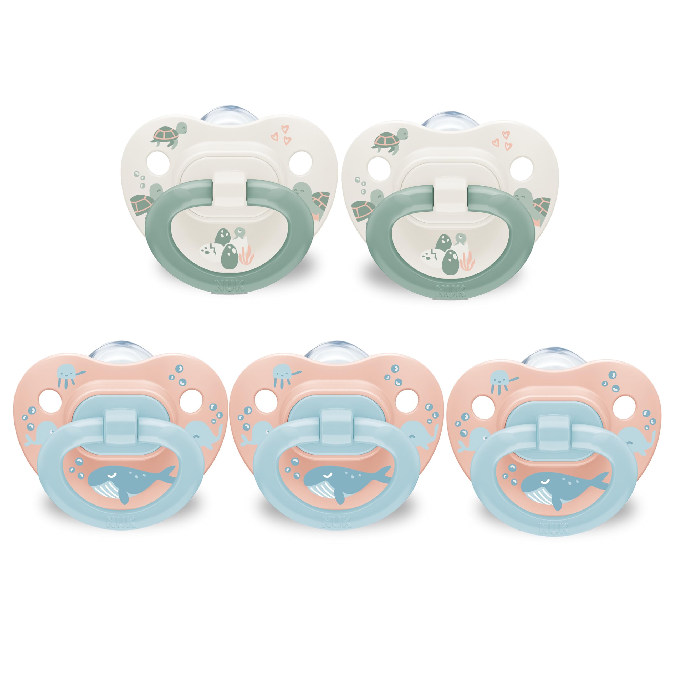 NUK First Choice Orthodontic Pacifier, 18-36 Months, 5-Pack, Blue &amp; Orange |