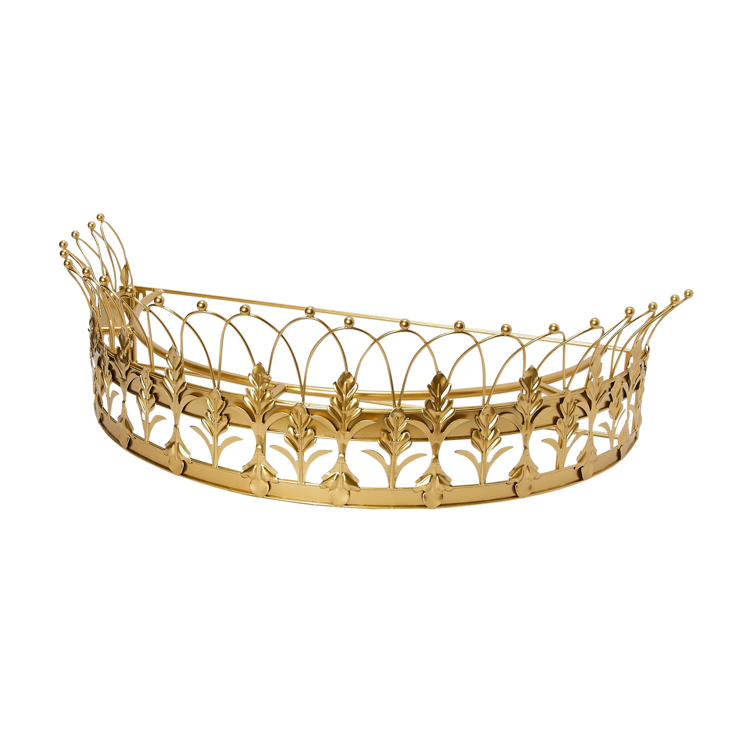 Creative Co-Op Decorative Metal Curtain or Canopy Crown, Gold Finish