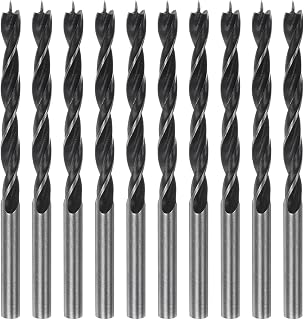 Generic Blood Point Drill Bits 5.5mm (7/32") Diameter Straight Round Shank Metric Blood Point Spiral Twist Drill Bits for Coniferous Hardwood Plywood Plastic Rubber Black 10pcs