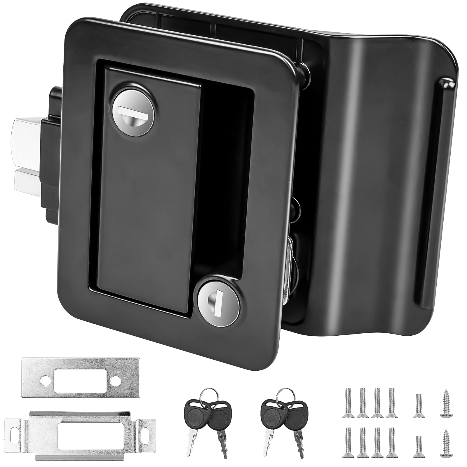 Siasky Black RV Door Lock Replacement, Upgraded RV Door Latch with Paddle Deadbo