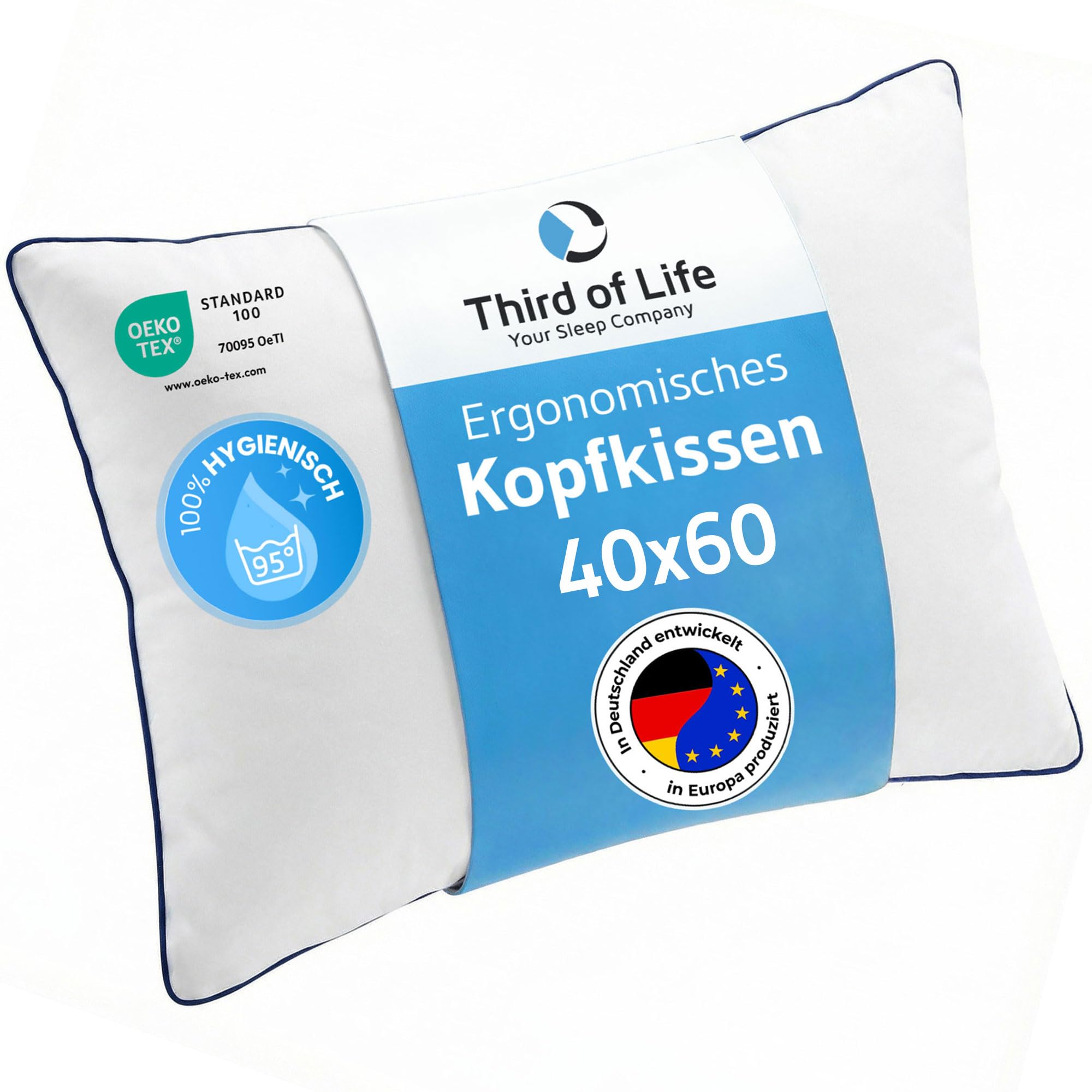 Kopfkissen 40x60 inSPIRO, ergonomisches Premium Kissen, pillow made in EU
