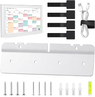 Wall Mount for Skylight Digital Calendar Gen 1 15 Inch only (Not Gen 2) | Damage-Free, Easy DIY, Heavy Duty Metal Skylight Accessories with 4 Drywall Nails, 4 Brick Screws, 1 Leveler, 5 Cable Straps