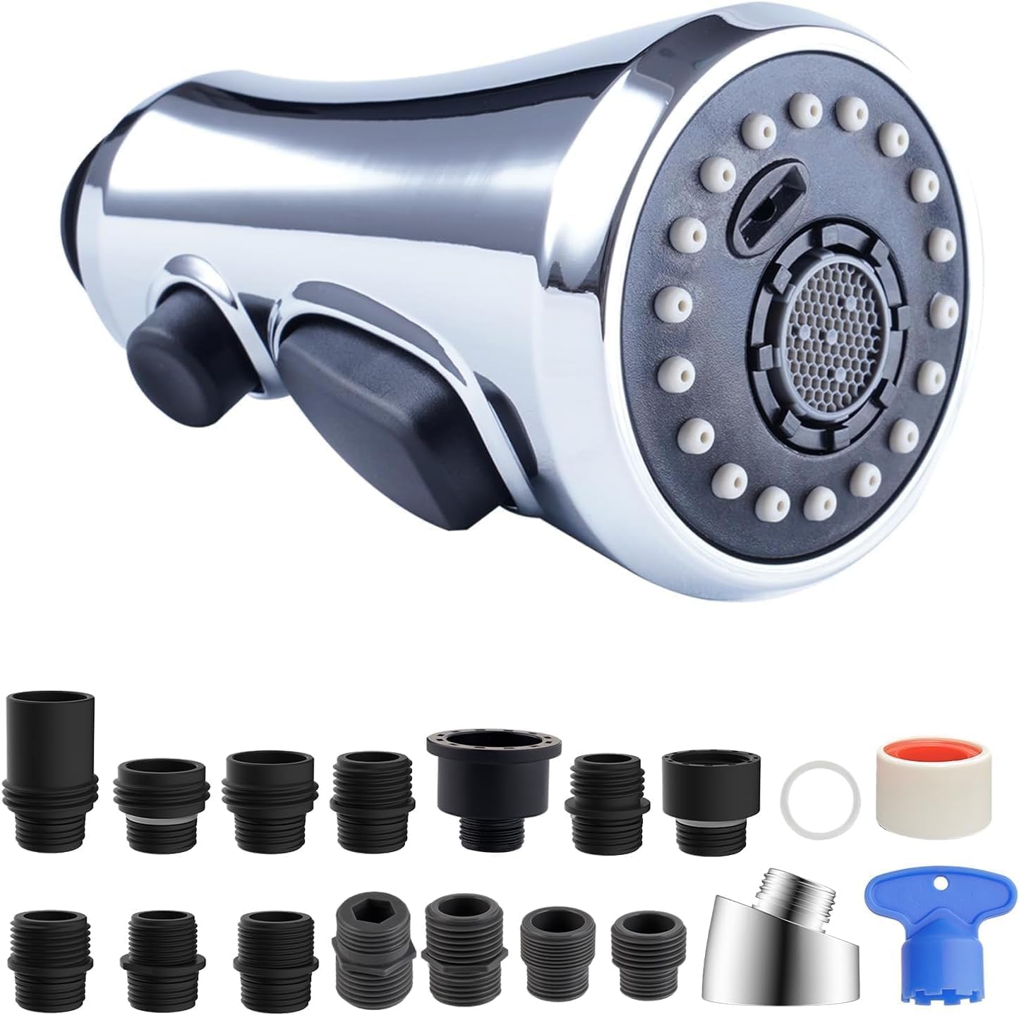 Hibbent Pull Down Spray Head for Kitchen Faucet, 3-Function Spray Nozzle | NSF/A