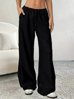 Women Wide Leg Pants High Waist Casual Comfy Work Casual Trousers for Home Travel Daily Wear