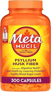 Metamucil, Psyllium Husk GLP-1 Friendly Fiber Capsules, 300 Capsules, 3-in-1 Fiber Supplement, Daily Psyllium Husk Fiber Capsules Help Support Digestive Health by Promoting Regularity*