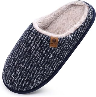 ONCAI Pantofole da Uomo Invernali, Comoda Memory Foam Calde Scarpe da Casa in Lana Con Suola Antiscivolo Taglia 40-49 EU