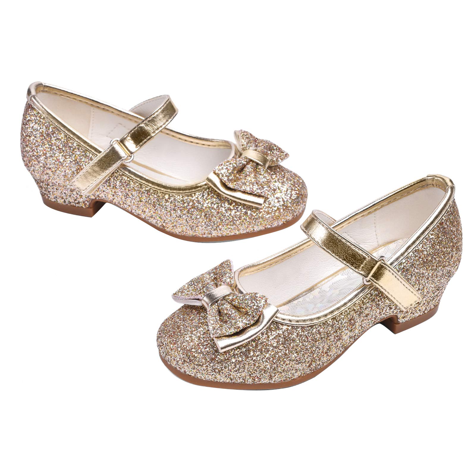 Stelle Girls Dress Shoes Glitter Princess Low Heels for Party | Shiny glitter fi