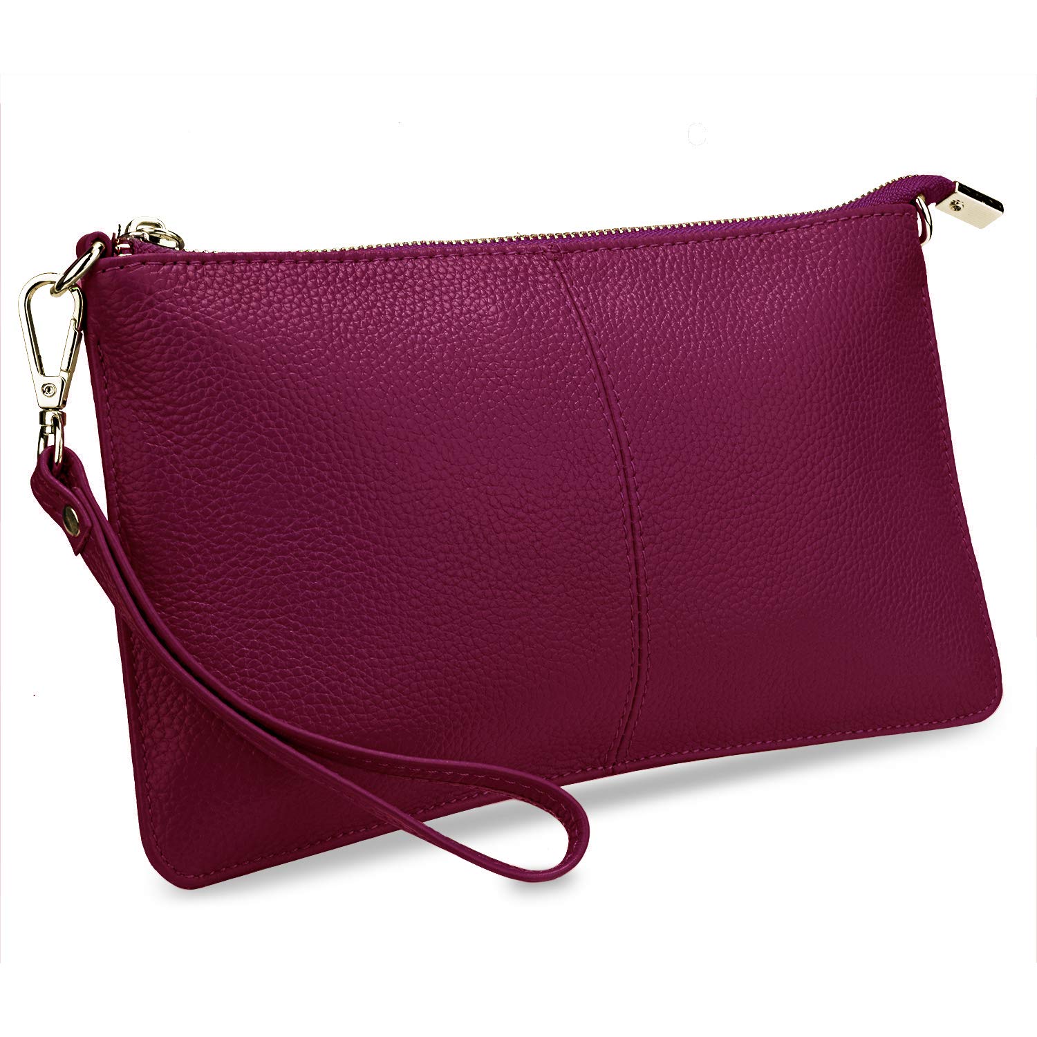 YALUXE Women's Genuine Leather Wristlet Handbags Purses Clutch Wallet Bag