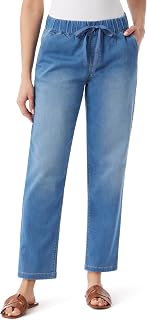 Gloria Vanderbilt Womens Anya Drawstring Pull on Straight Leg Jean StandardJeans
