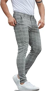 ALLELMS Mens Chinos Slim Fit Stretch Flat-Front Skinny Dress Pants