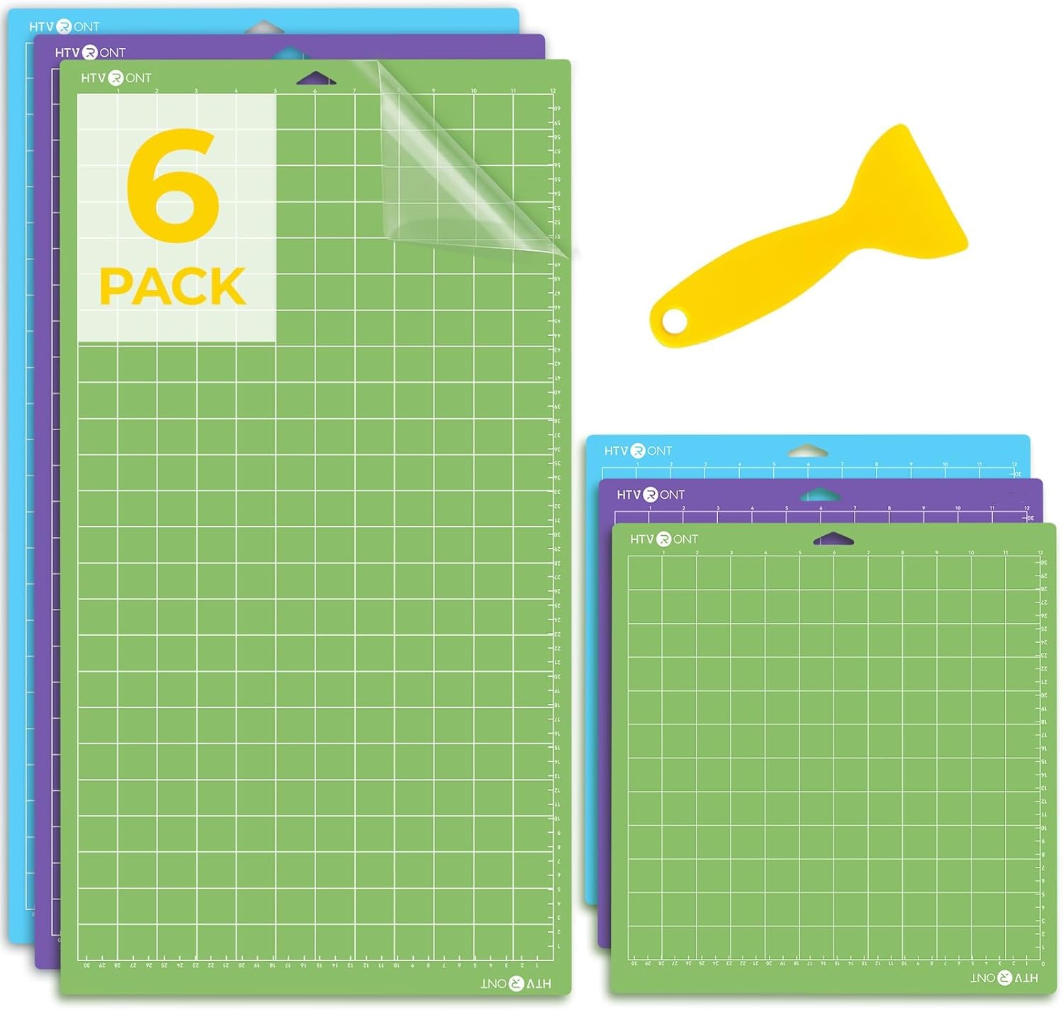HTVRONT Cutting Mat 6 Pcs, 12x12 & 12x24, Compatible with Maker & Explore | Stan